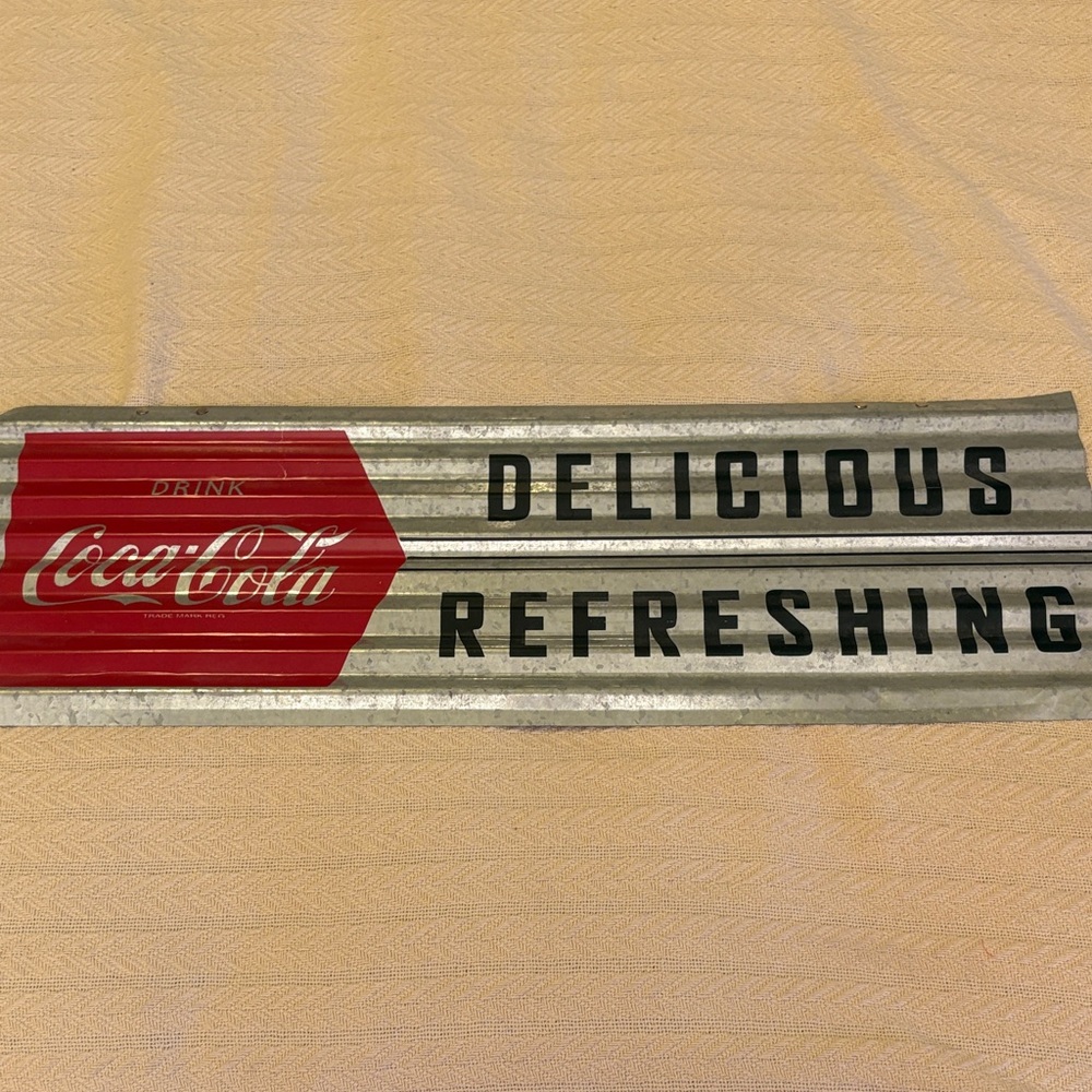 Coca-Cola Red and Silver Sign